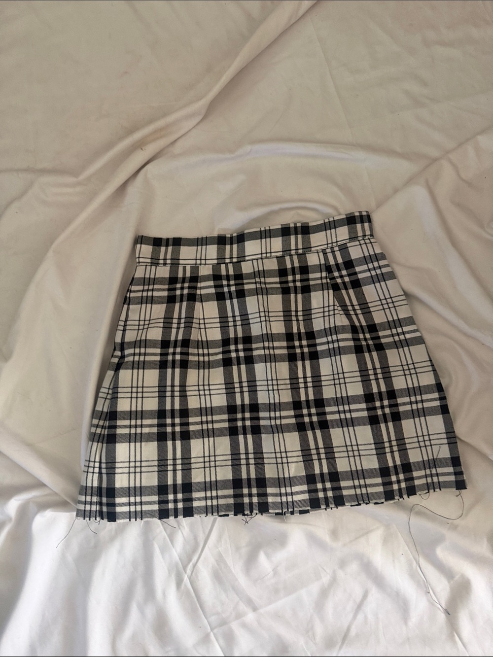 Classic Black and White Plaid Mini Skirt - Women's
